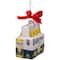 6ct. 3.5" Red, White & Yellow Corona Six Pack Glass Christmas Ornaments